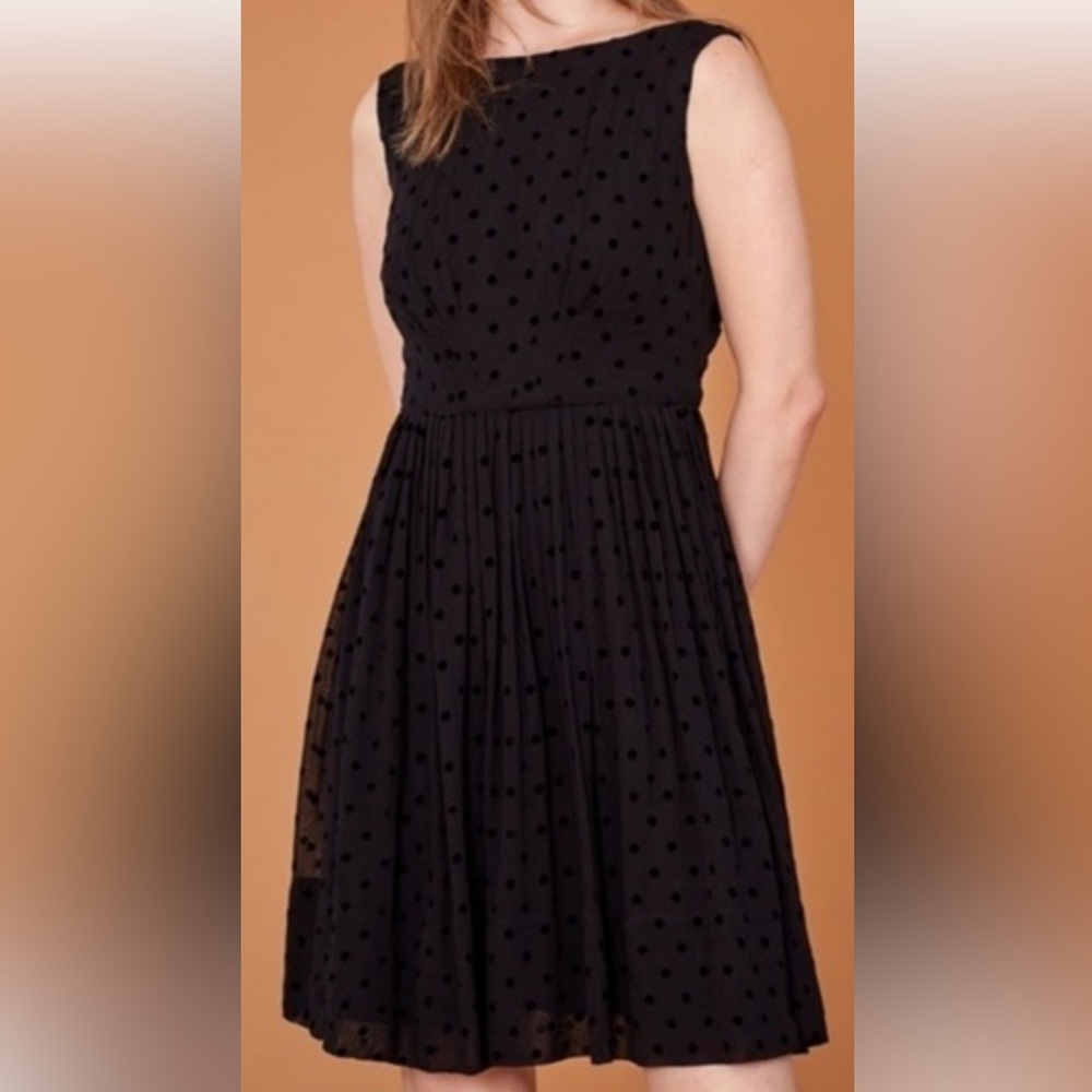 Vintage look Black Polka Dot Dress